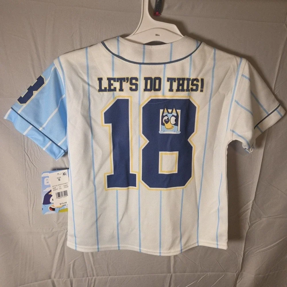 Boys' Bluey‎ Baseball Jersey - size small kids jersey NWT button up